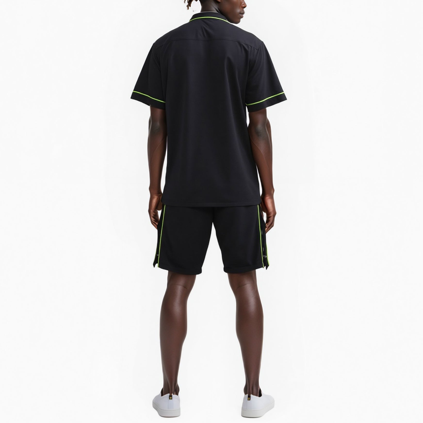Blank State Men's Snap Button Gym Shorts in Black