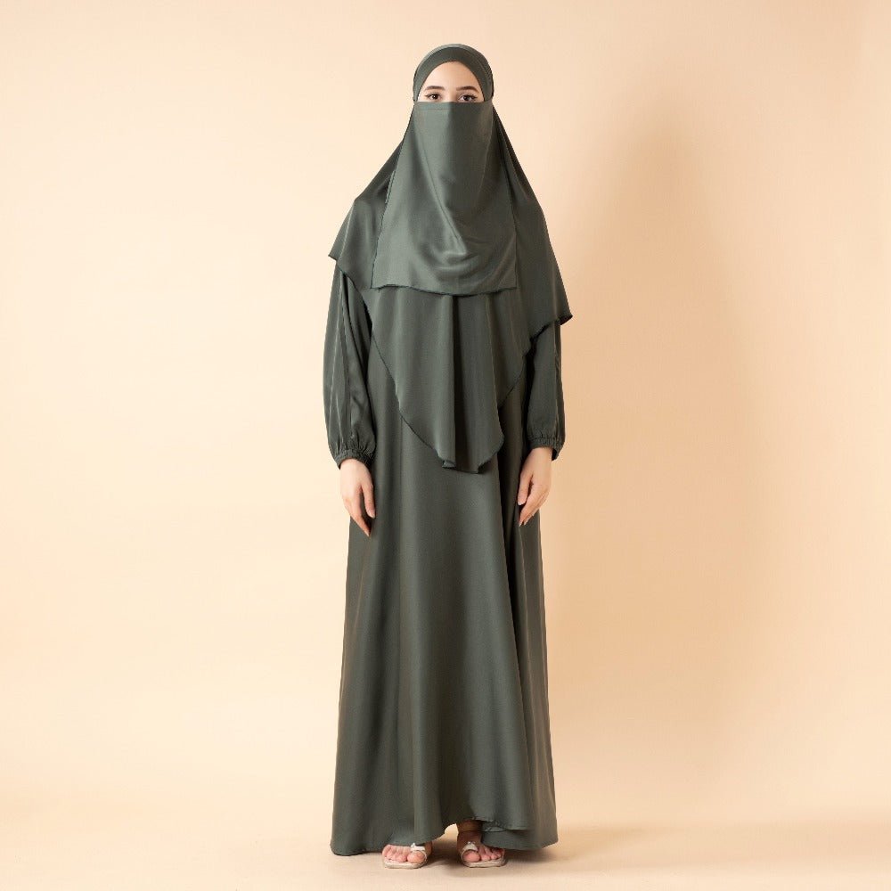 Abaya With Niqab and Khimar | Satin Niqab Khimar and Abaya (MK024)
