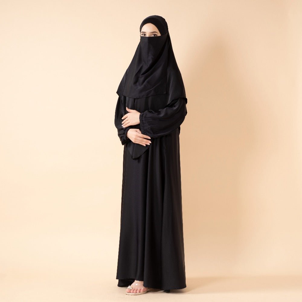 Abaya With Niqab and Khimar | Satin Niqab Khimar and Abaya (MK024)