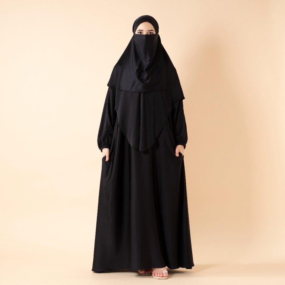 Abaya With Niqab and Khimar | Satin Niqab Khimar and Abaya (MK024)