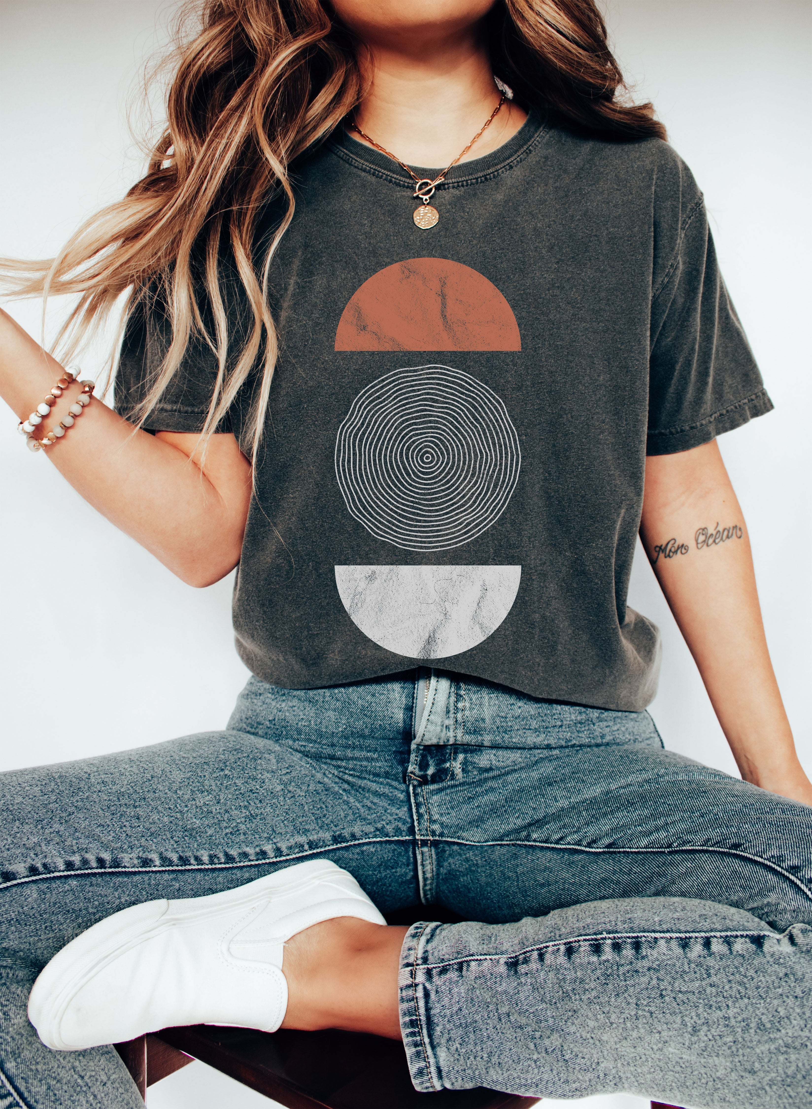 Abstract Geometric Circle Mandala Style Art Print Premium Limited Edition Comfort Colors Tee