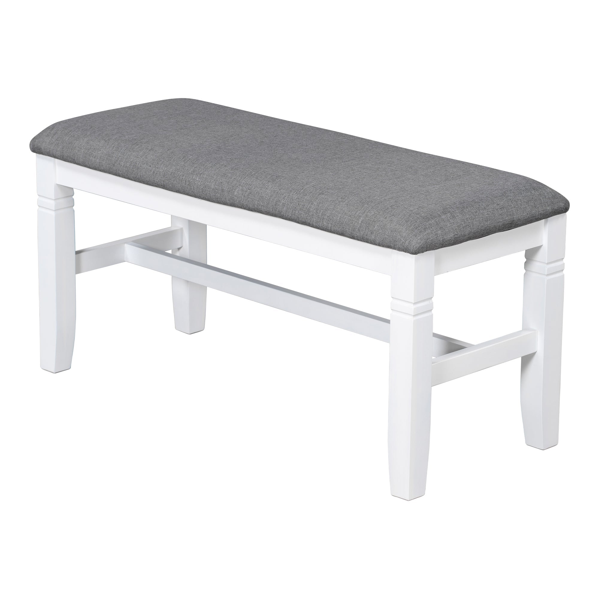 TOPMAX 6-Piece Wood Dining Table Set Kitchen Table Set with Upholstered Bench and 4 Dining Chairs, Farmhouse Style,Gray+White (old sku: SP000003AAK)