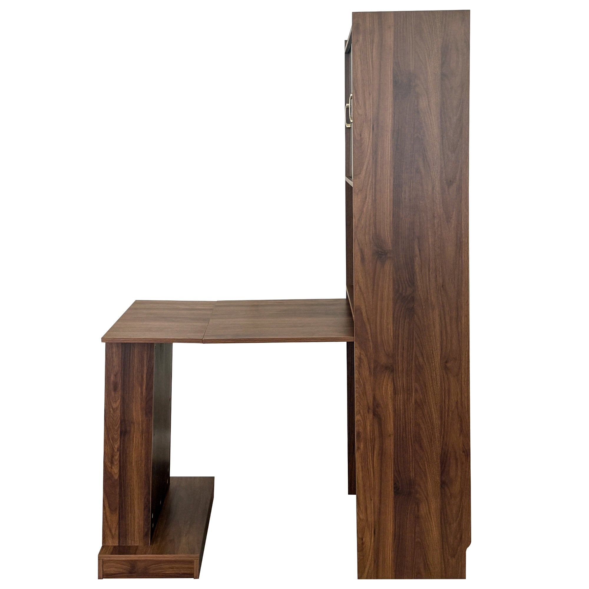 Folding Desk with Storage, Space-Saving Foldable Computer Desk for Small Spaces, Writing Study Table for Home Office, Bedroom, Dorm, Apartment