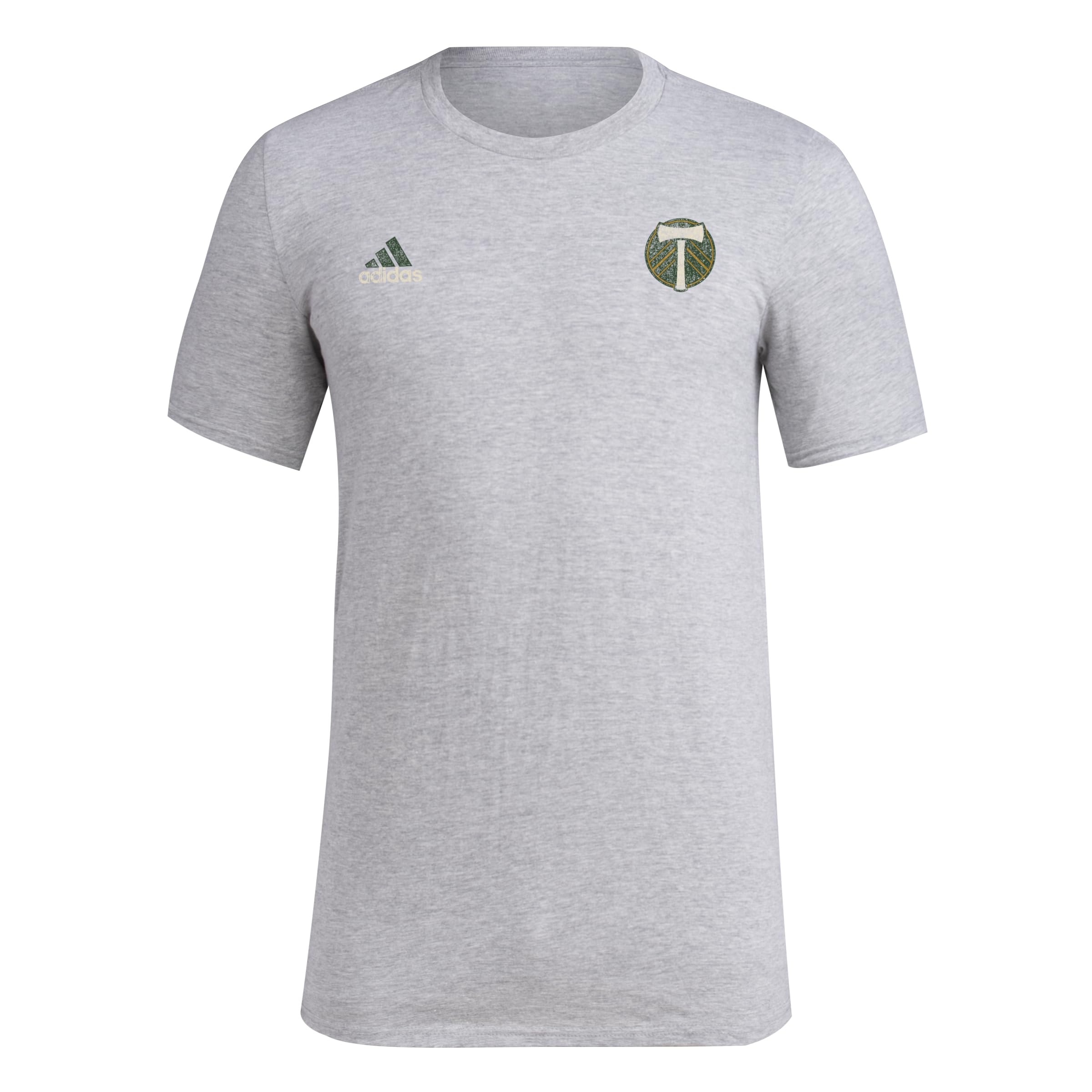 adidas Mens Short Sleeve Pre-Game T-Shirt Medium Grey Heather/Portland Timbers Large