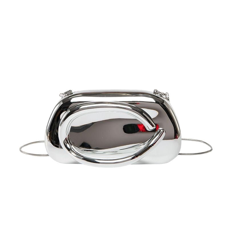 Acrylic Evening Clutch | Metallic Handle Party Bag with Chain Strap(MAC354)