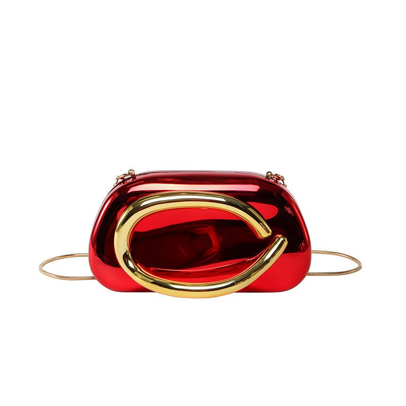 Acrylic Evening Clutch | Metallic Handle Party Bag with Chain Strap(MAC354)