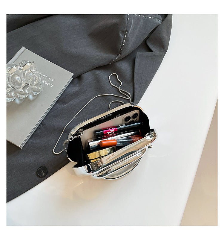 Acrylic Evening Clutch | Metallic Handle Party Bag with Chain Strap(MAC354)