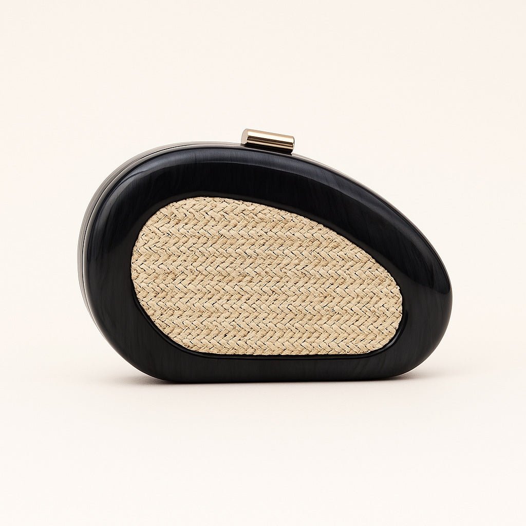 Acrylic Shell Clutch with Woven Inset(MAC372)