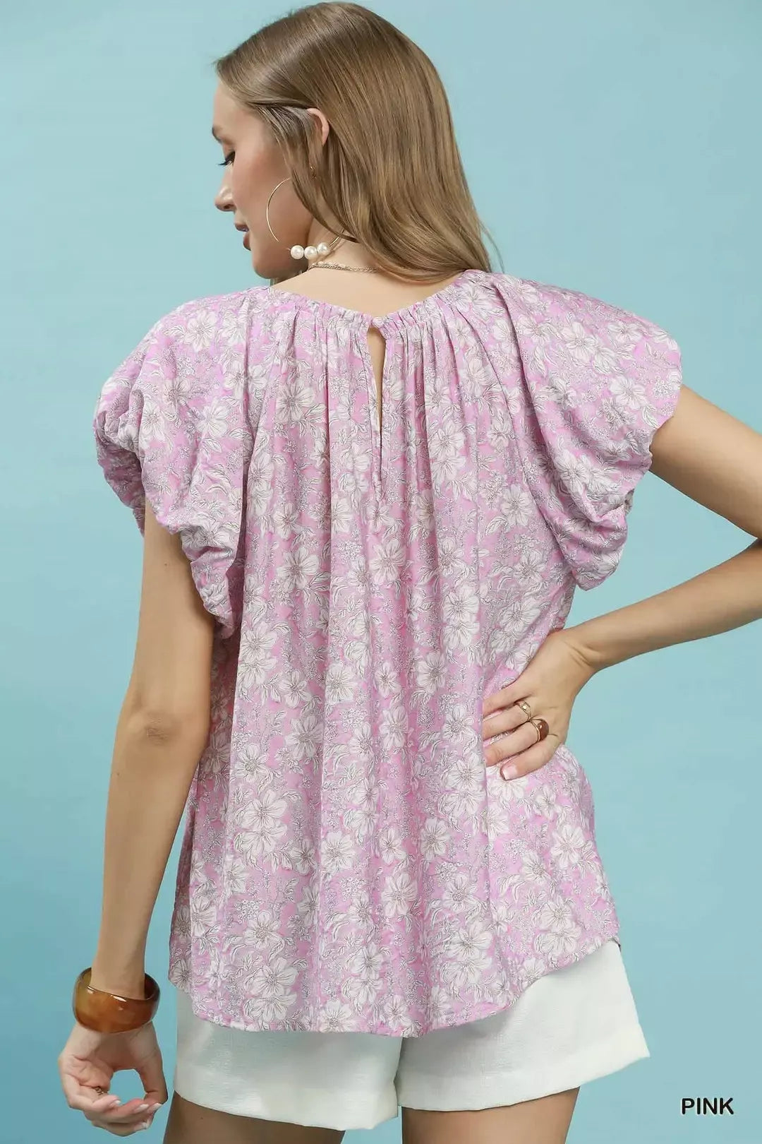 Umgee Umgee Floral Puff Sleeve Blouse