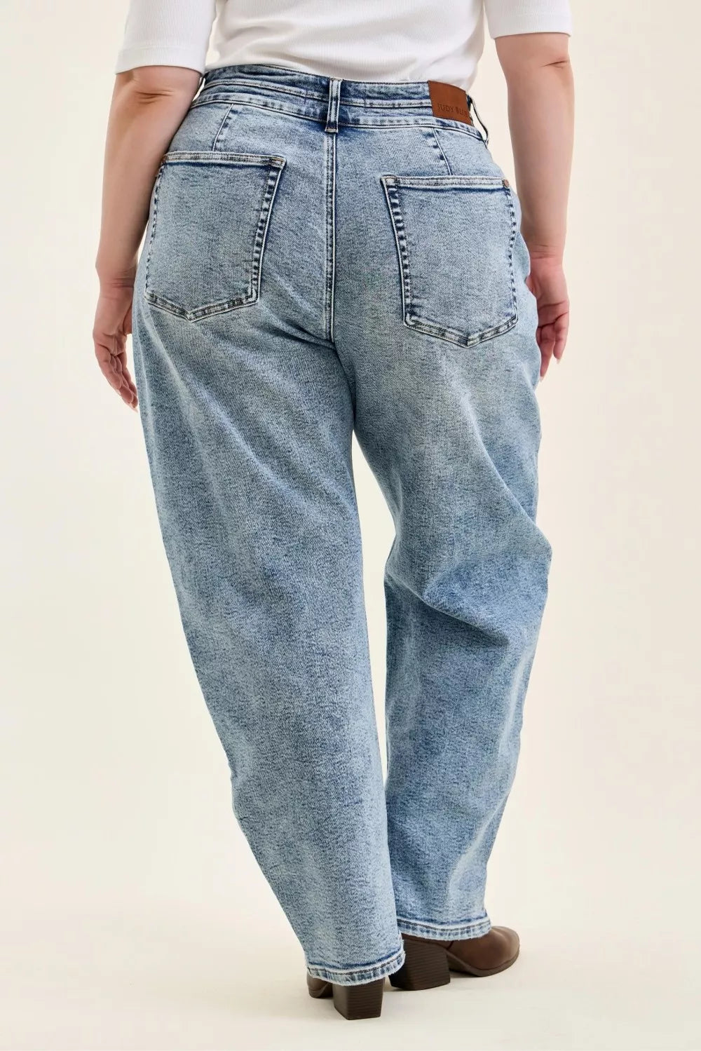 Judy Blue Full Size High Waist Marlow Arc Leg Jeans with Double Waistband Plus Size