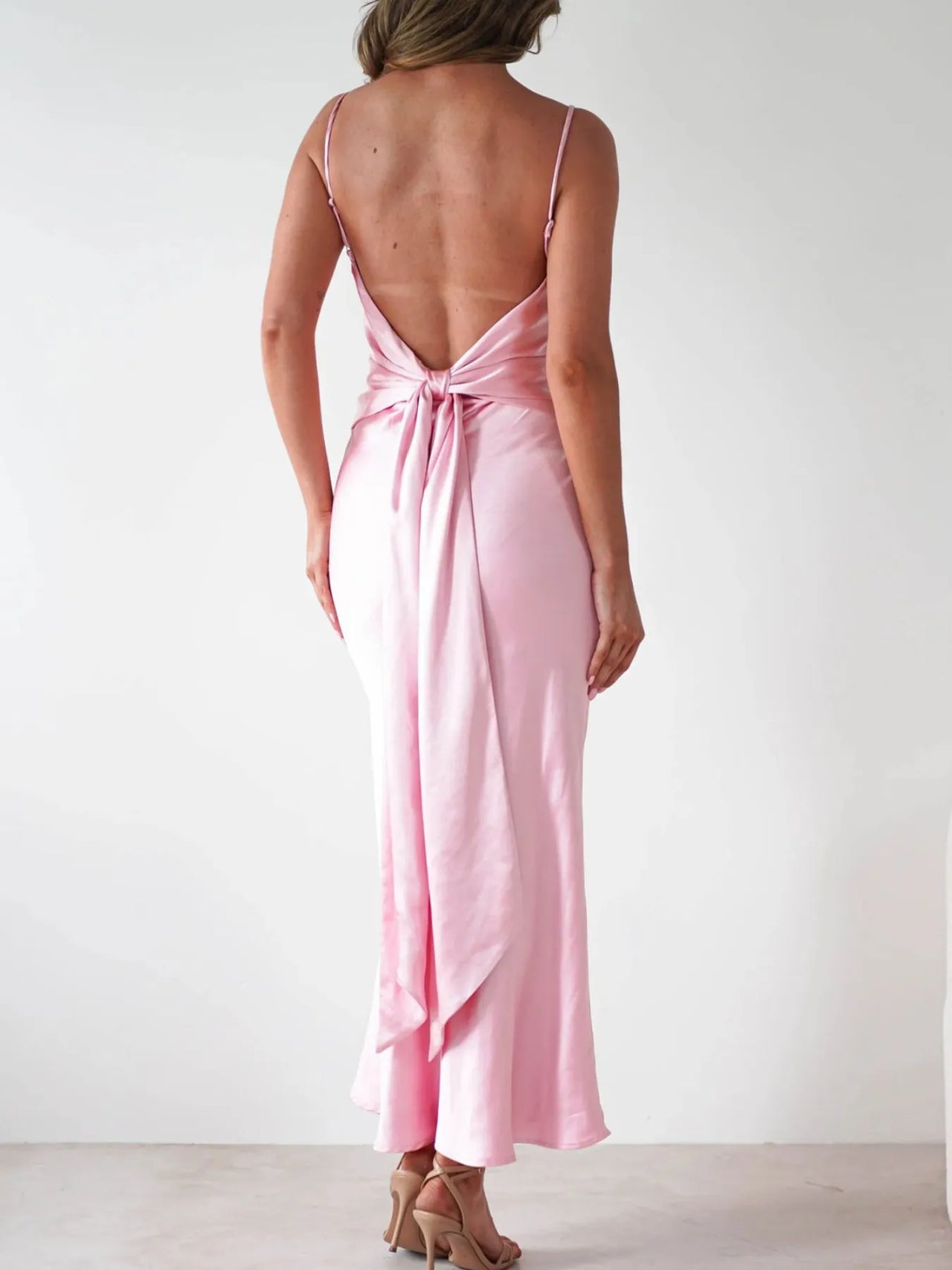 Satin Backless Cami Dress (See size chart where applicable)
