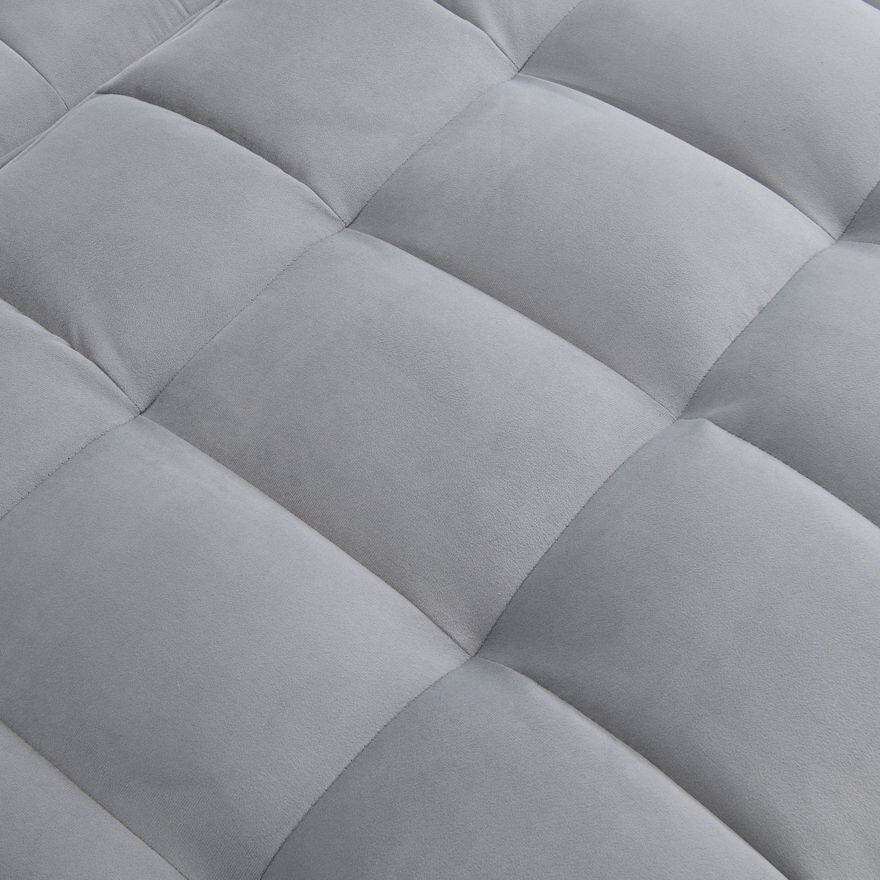 Modern Velvet Loveseat Futon Sofa Couch with Pullout Bed, Adjustable Backrest, Toss Pillows, Light Gray