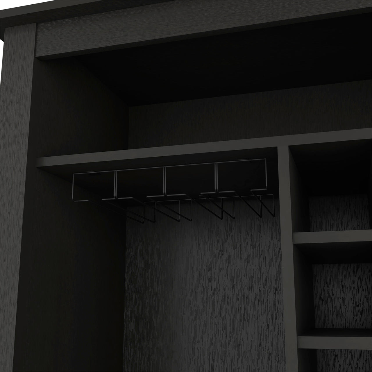 DEPOT E-SHOP Mojito Bar Cabinet, One Open Drawer, One Open Shelf, Black