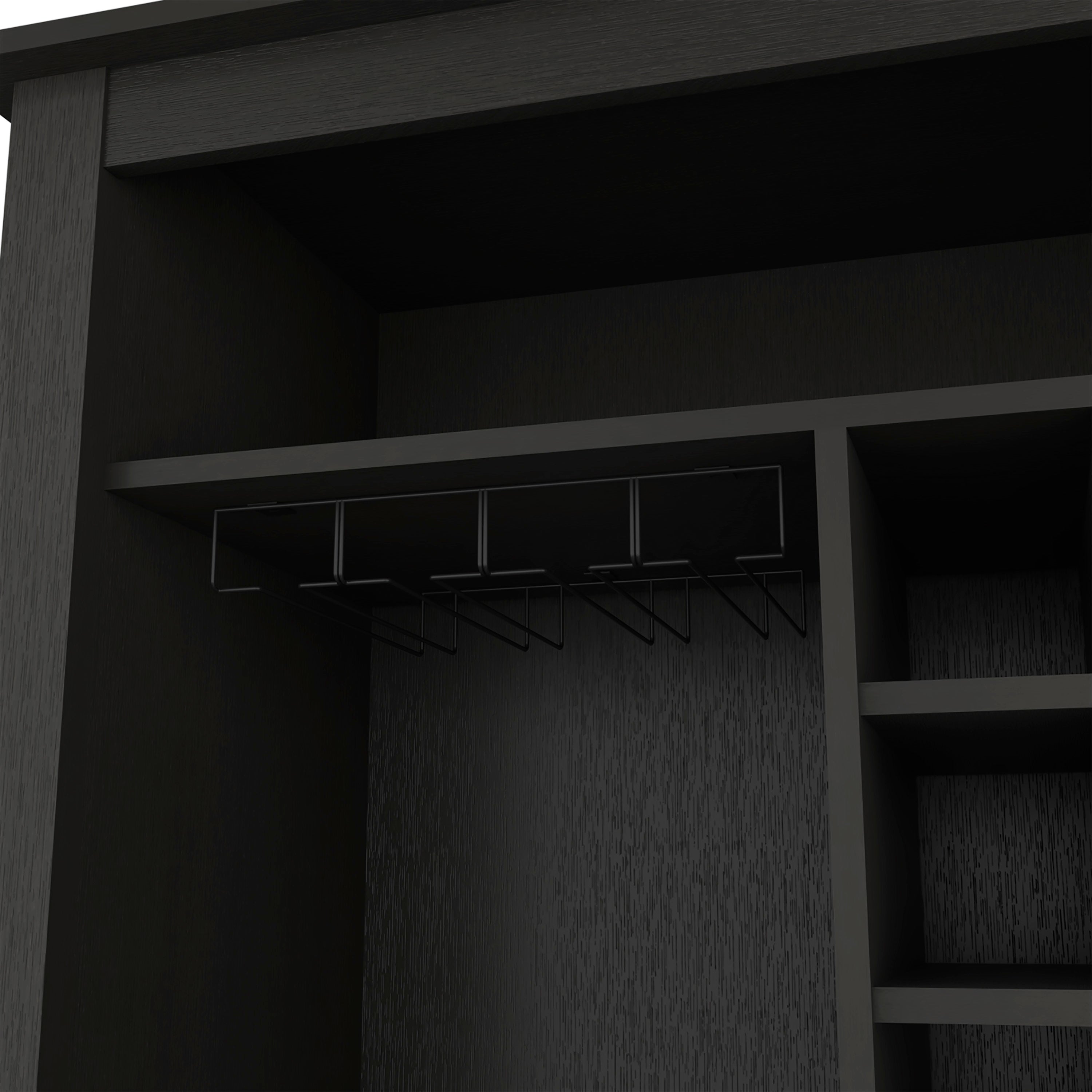 DEPOT E-SHOP Mojito Bar Cabinet, One Open Drawer, One Open Shelf, Black