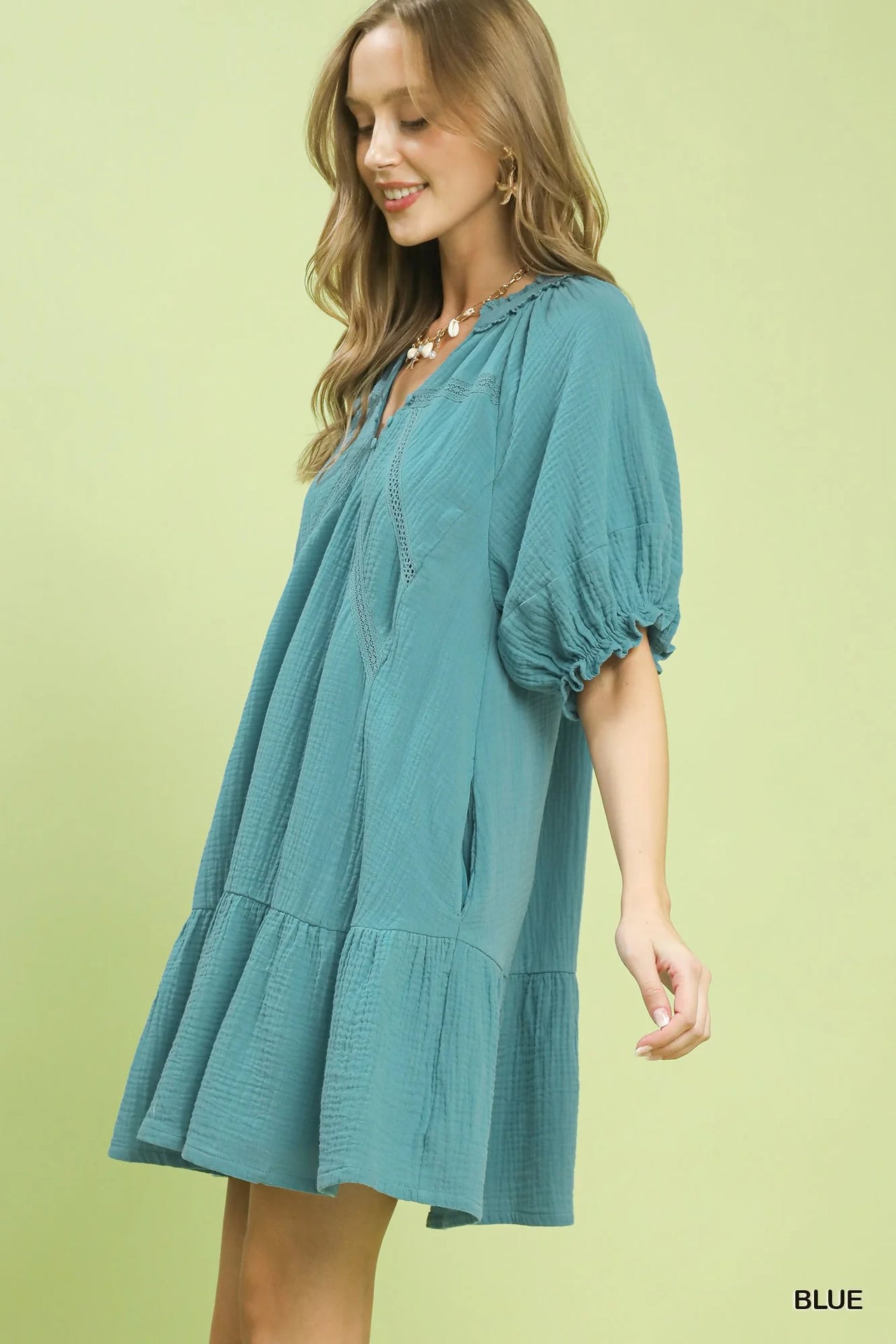 Umgee Cotton Gauze Mini Dress