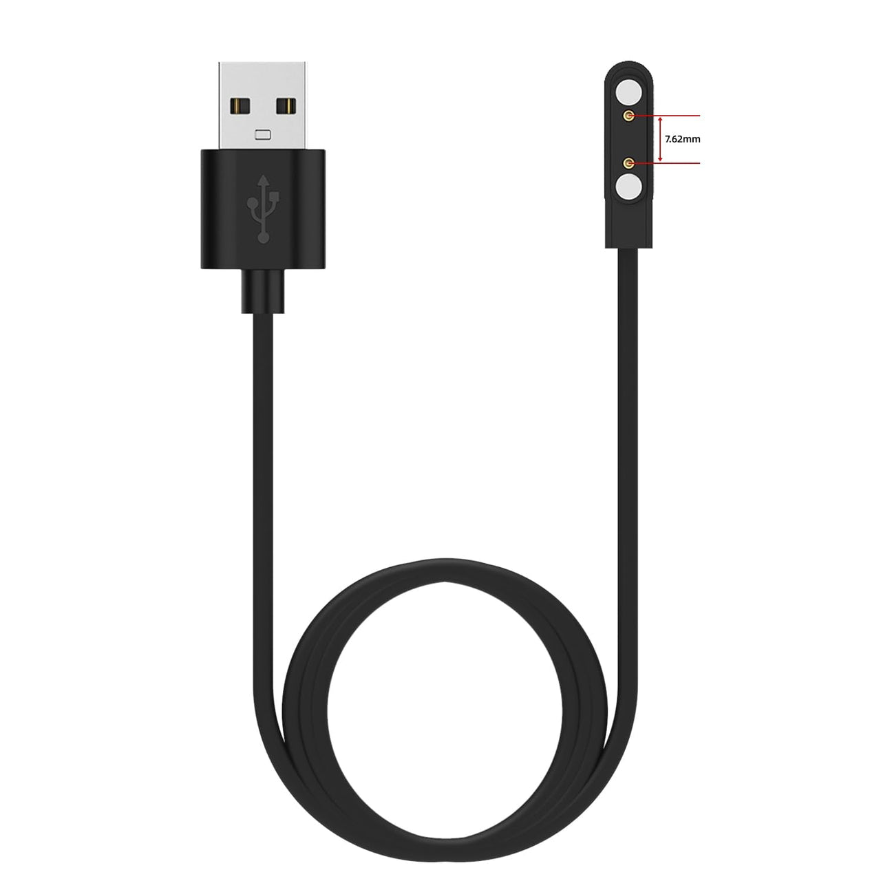 Smart Watch Charger for Smart Watch Magnetic Universal Watch Charger Charging Pin Spacing 7.62mm Compatible for Smart Watch Charger (Black 7.62mm)