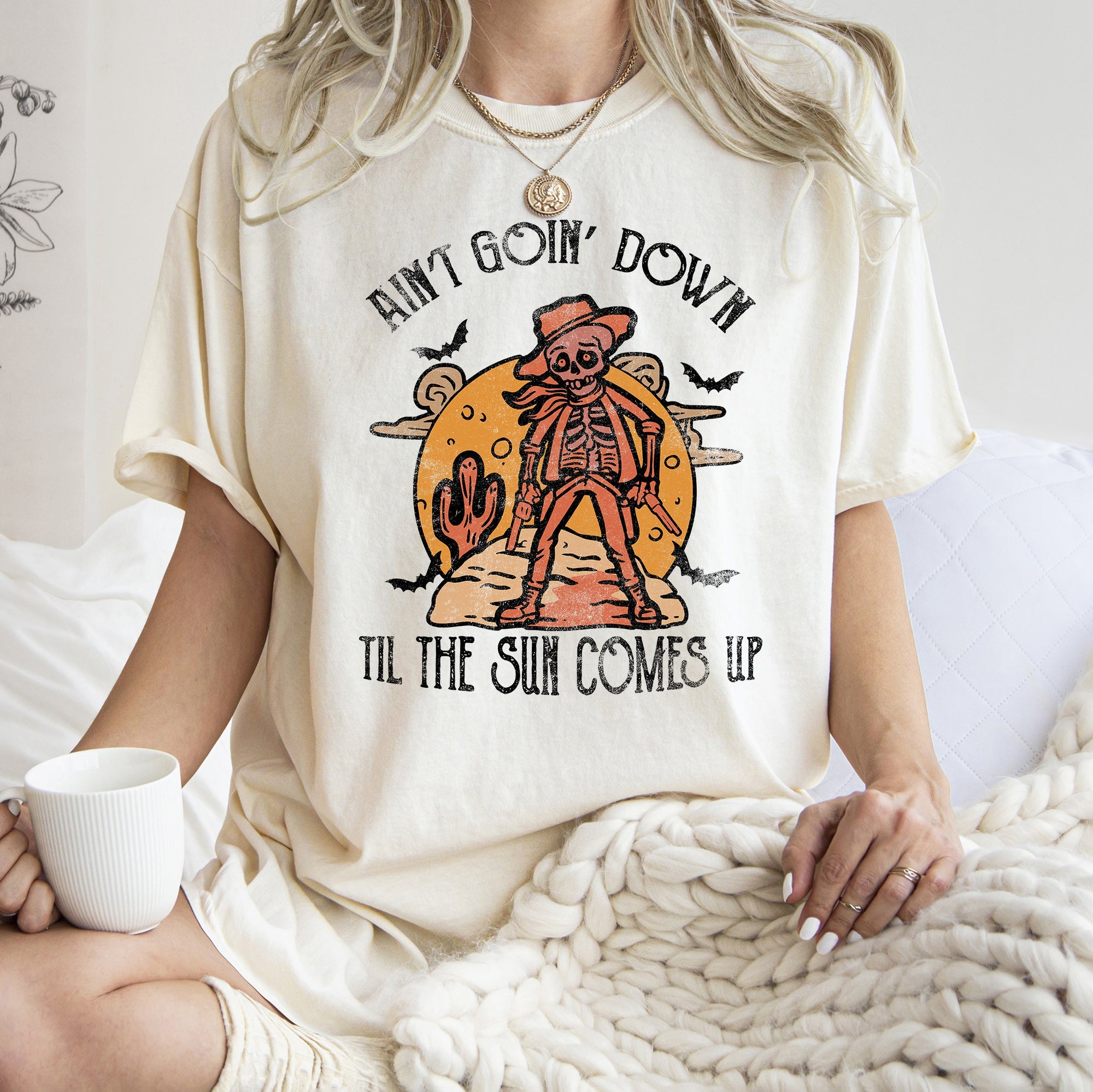 Ain't Goin' Down Skeleton Comfort Colors Tee
