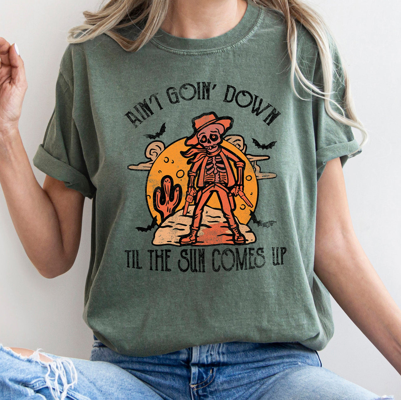 Ain't Goin' Down Skeleton Comfort Colors Tee