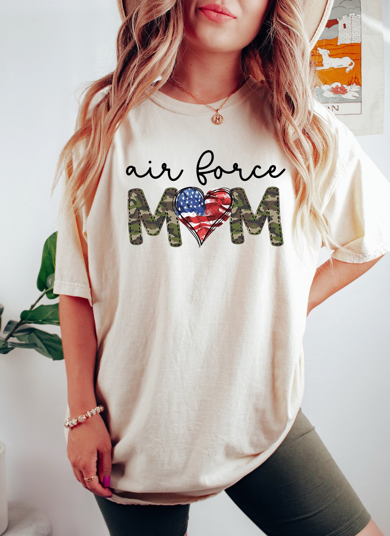 Air Force Mom Proud Military Family Supporter Always In My Heart Comfort Colors Tee