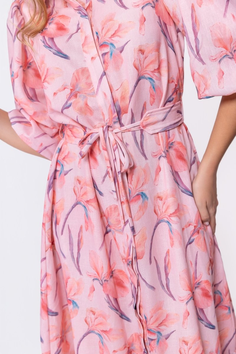 Alice Dress Short Sleeve (Peach Flower)