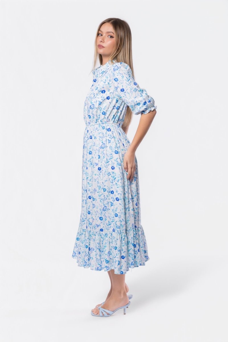 Amy Dress (White Blue)