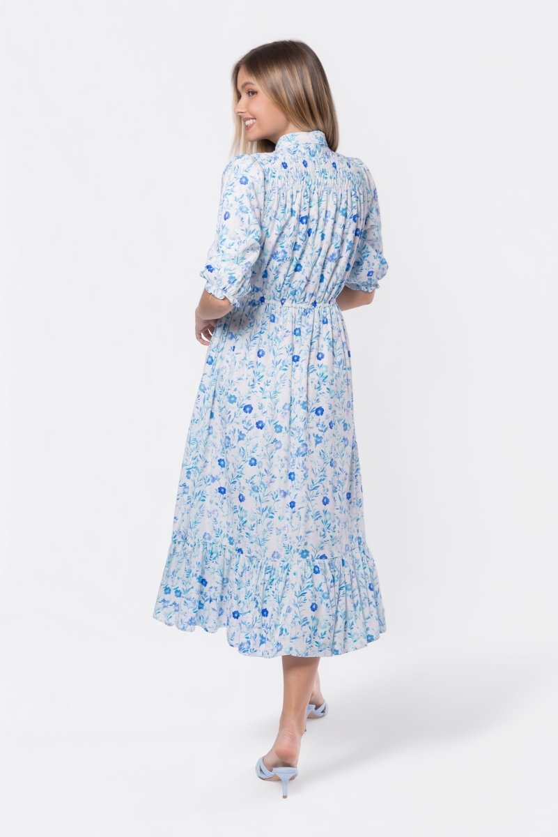 Amy Dress (White Blue)
