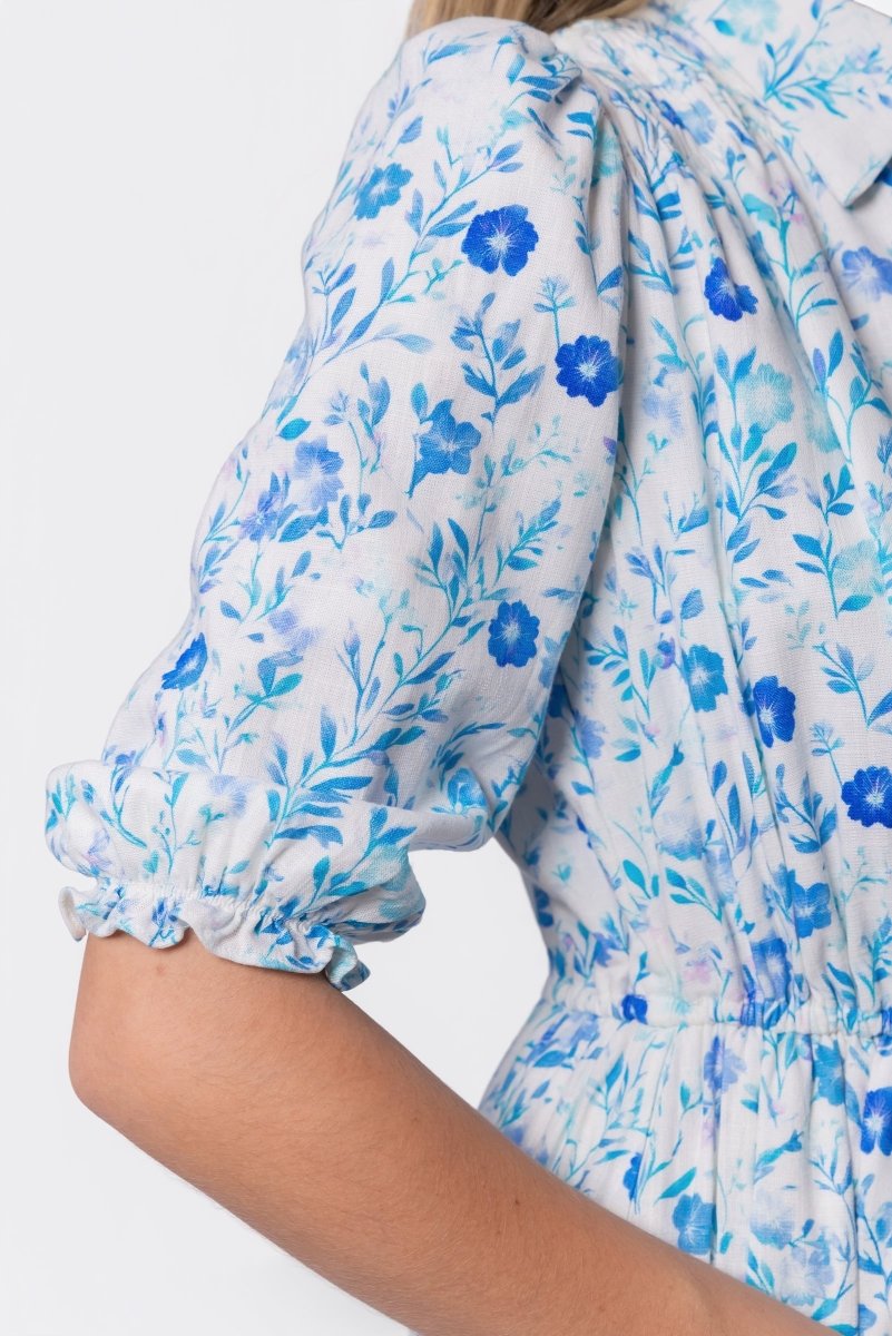 Amy Dress (White Blue)