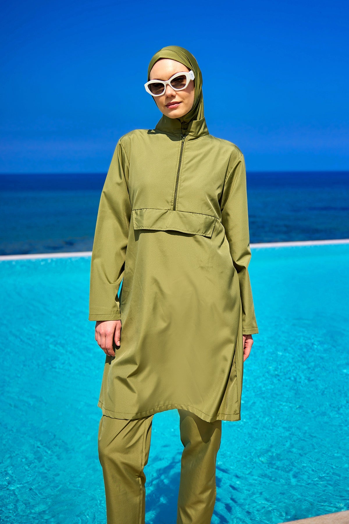 Andalus Green Full Coverage Burkini Set for Women A2503-5