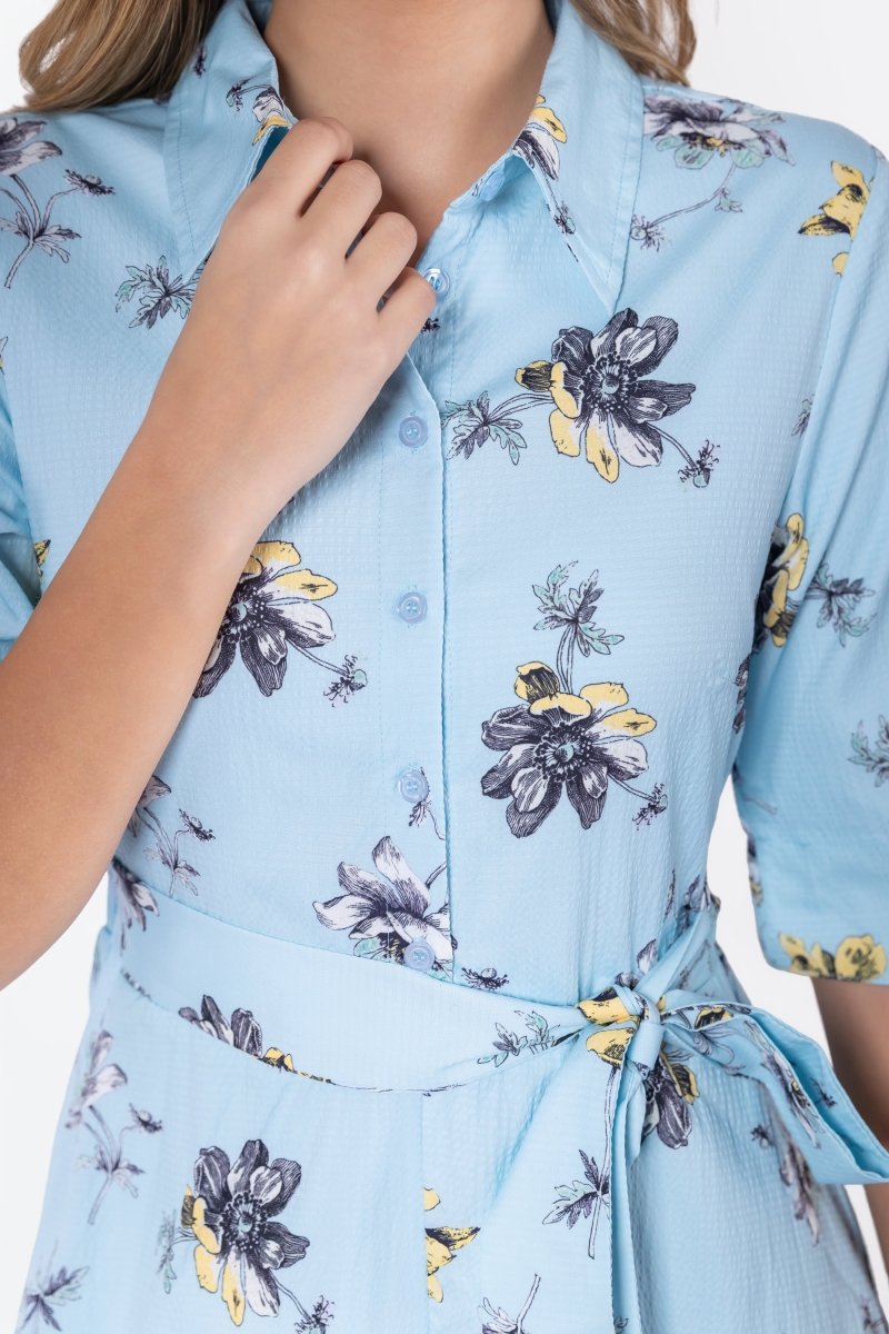 Anika Dress (Blue Flower)