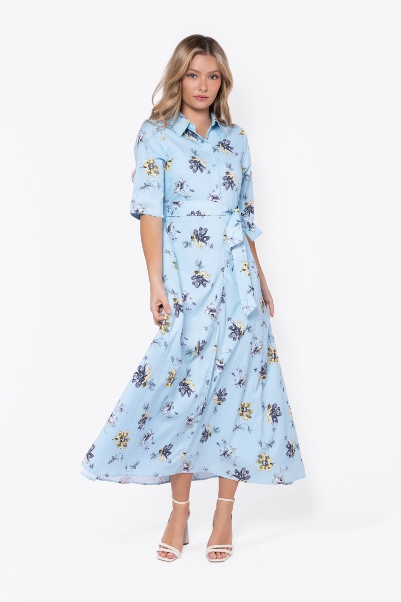 Anika Dress (Blue Flower)