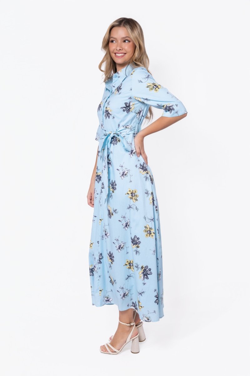 Anika Dress (Blue Flower)
