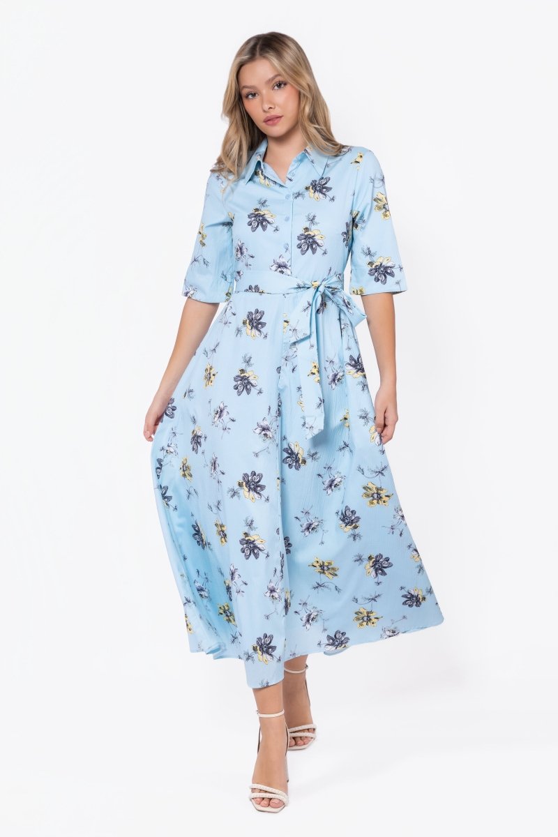 Anika Dress (Blue Flower)