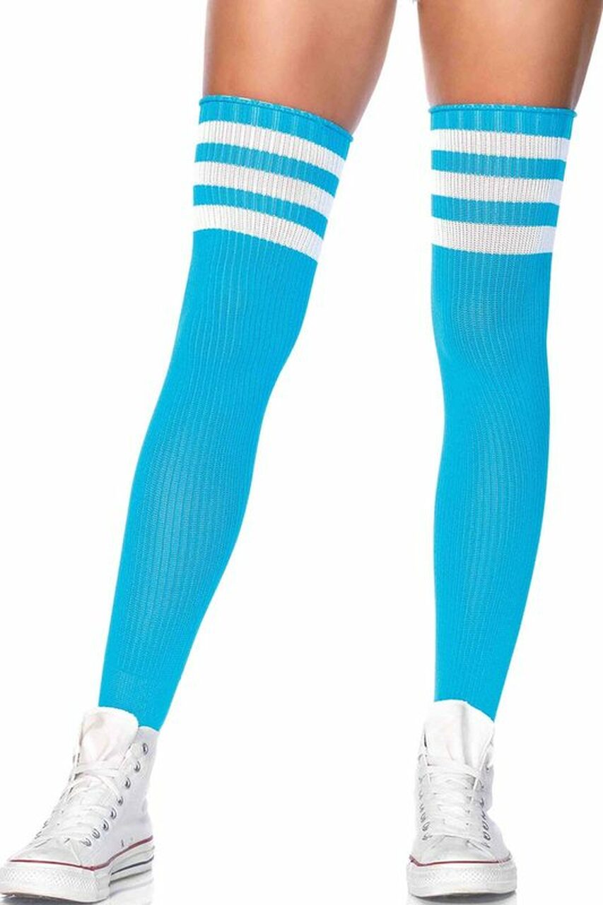 Striped Thigh High Stockings