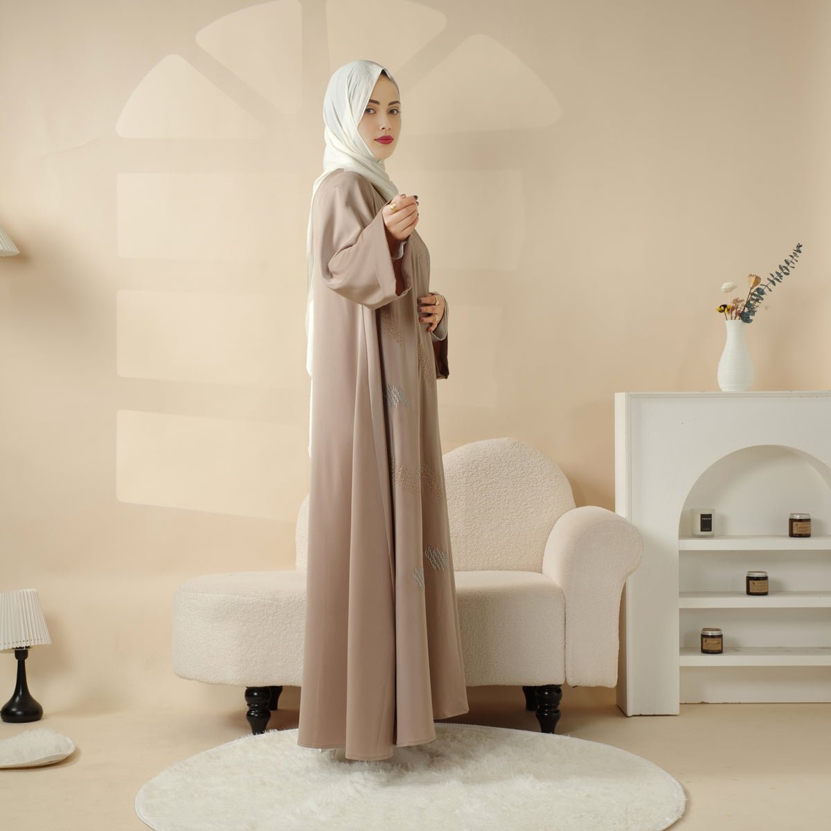 Archive Piece 3D Embroidery Abaya With Geometric Beads - MP004 (Size M Only)