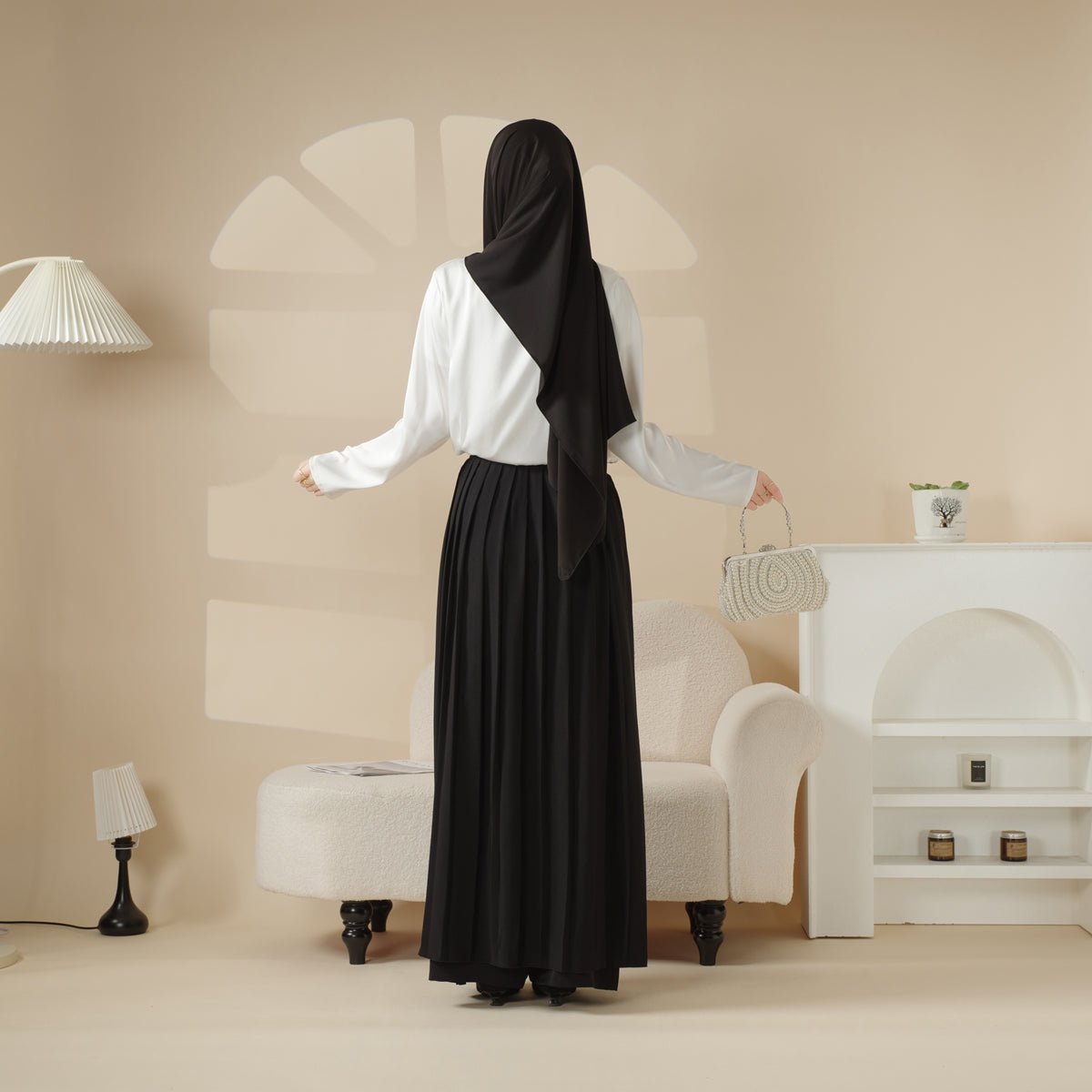Archive Piece Pleated Overskirt, Wide-Cut Pants Set - MP012 (Size M Only)