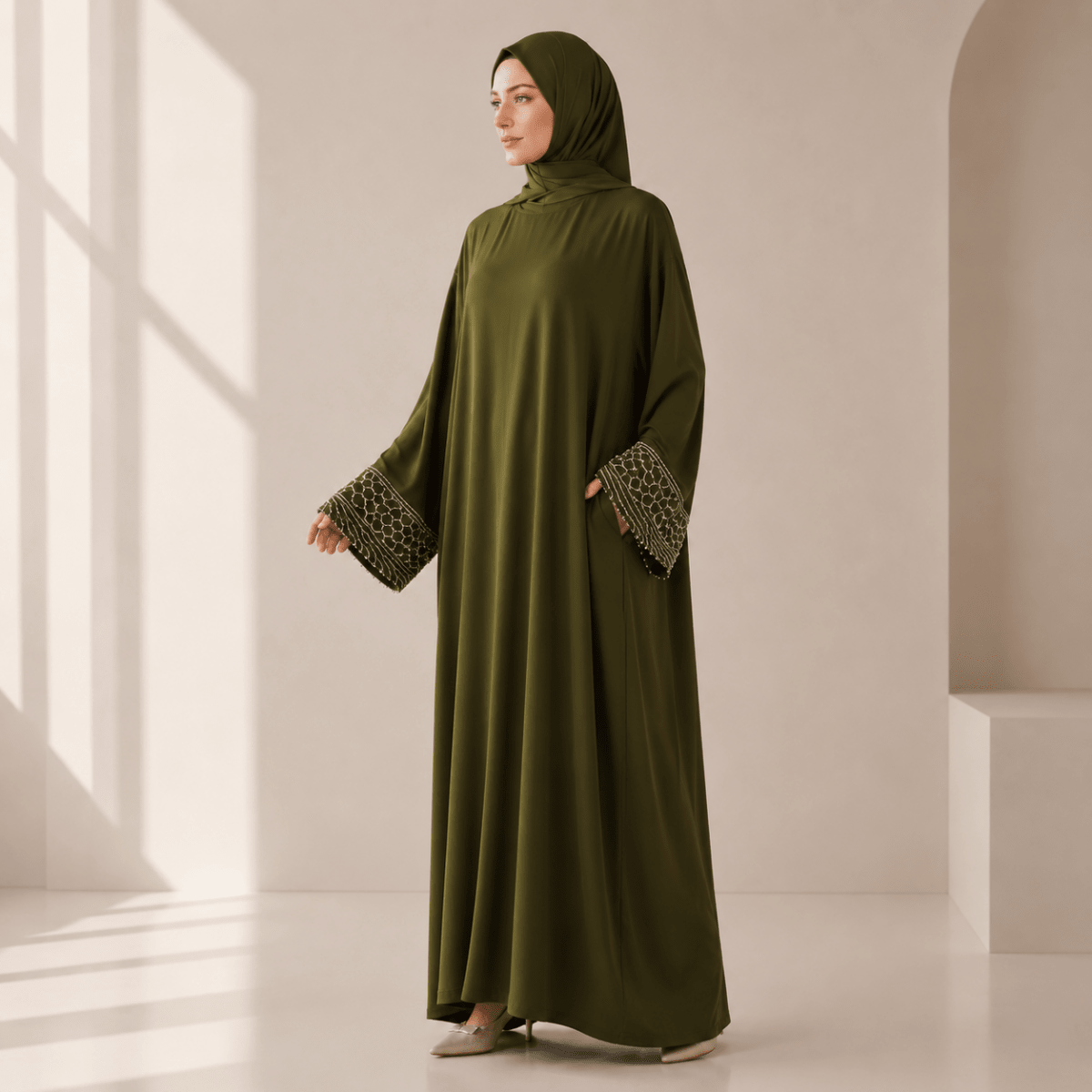 Archive Piece Portable Pocket Headscarf Dress Abaya - MP042 (Size Free Size Only)