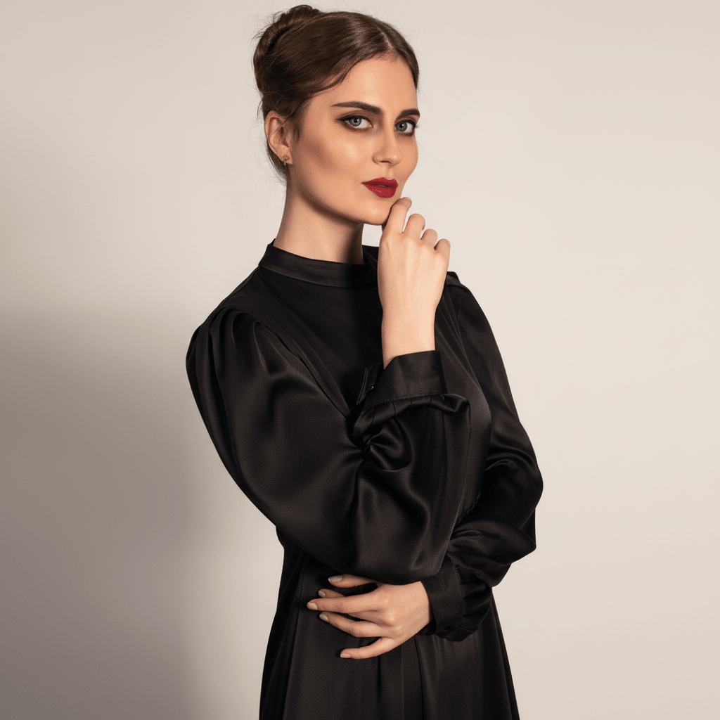 Archive Piece Satin Lantern Sleeve Maxi Dress - MP017 (Size S Only)