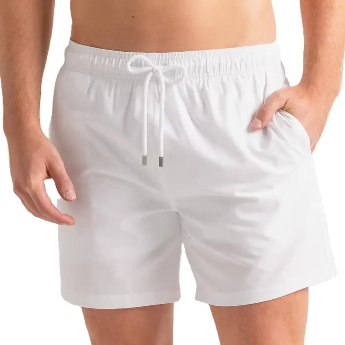 Men’s Premium Compression-Lined Hybrid Shorts – Arctic White
