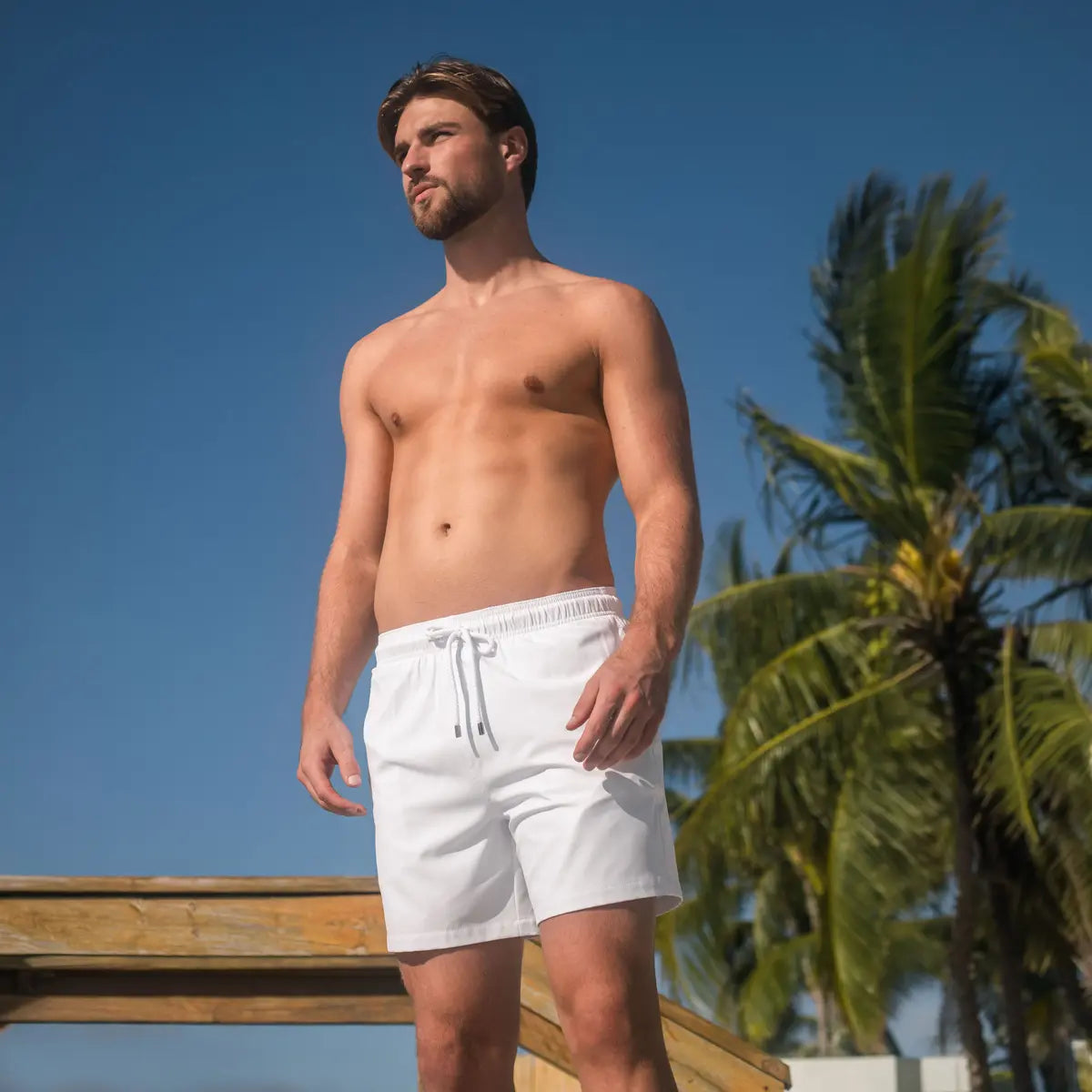 Men’s Premium Compression-Lined Hybrid Shorts – Arctic White