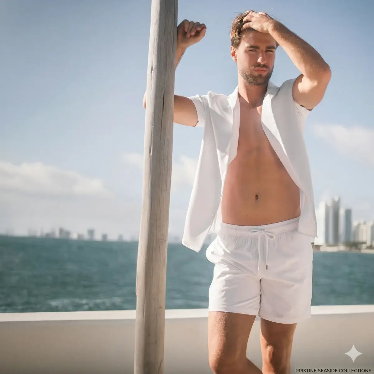 Men’s Short Sleeve Tailored Fit Button-Down Shirt – Arctic White