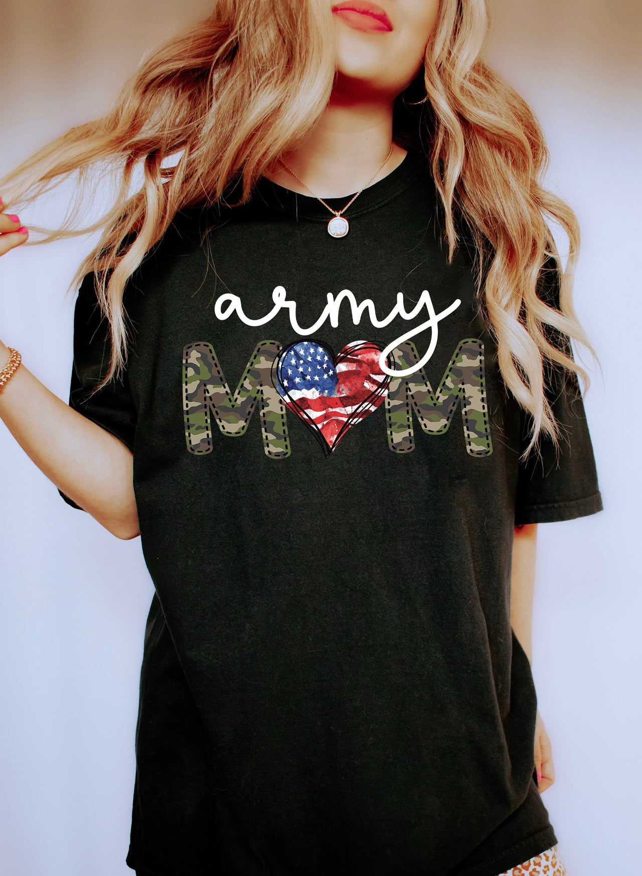 Army Mom Pride Always Supporting Our Troops Through Service Sacrifice And Love Comfort Colors Tee