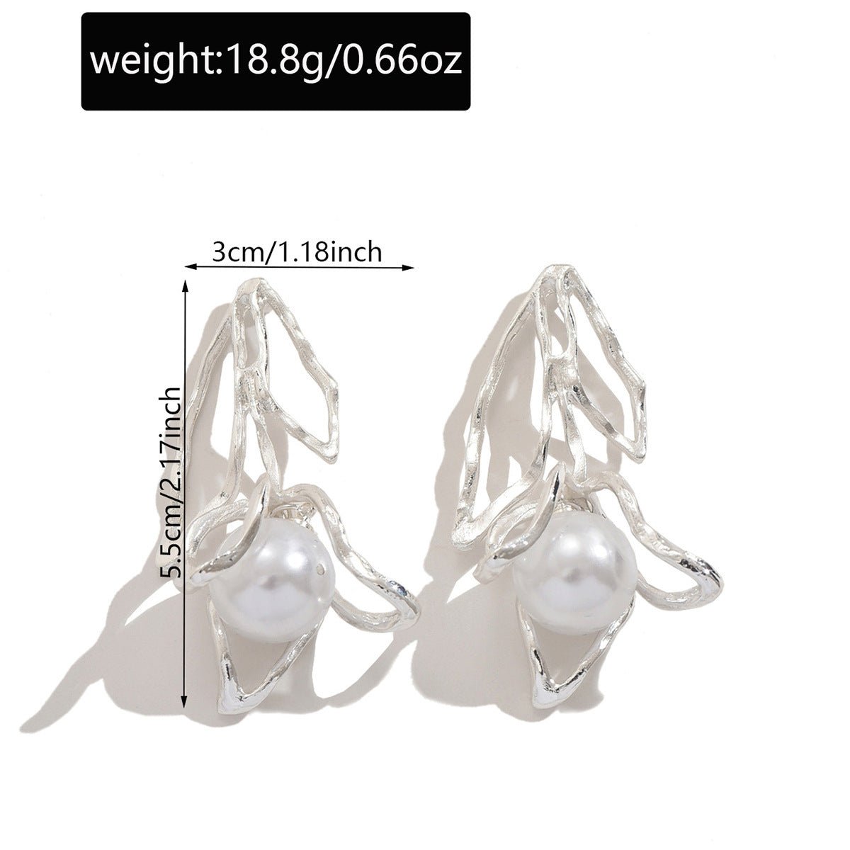 Artistic Asymmetric Pearl Drop Earrings (MAC325)