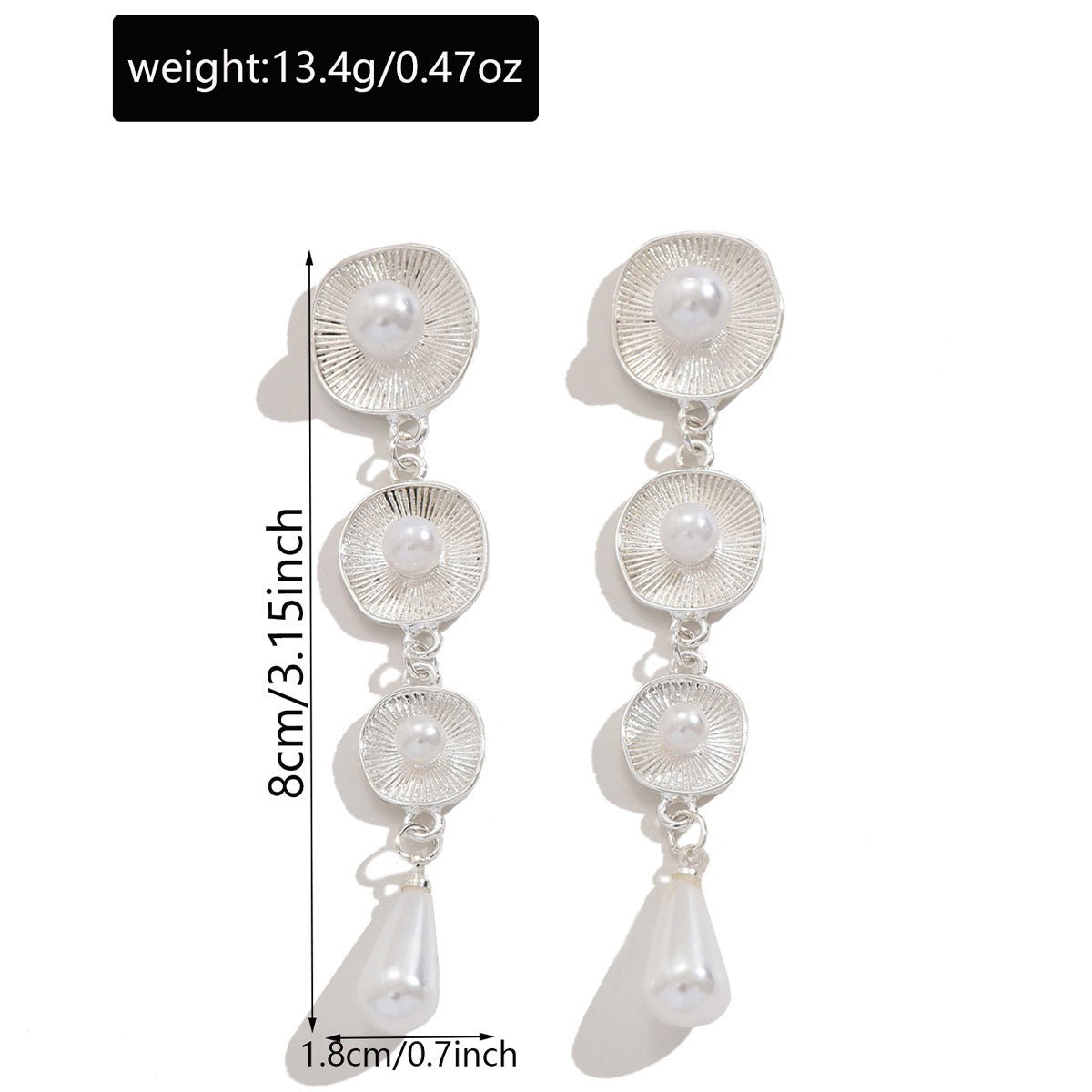 Artistic Asymmetric Pearl Drop Earrings (MAC325)