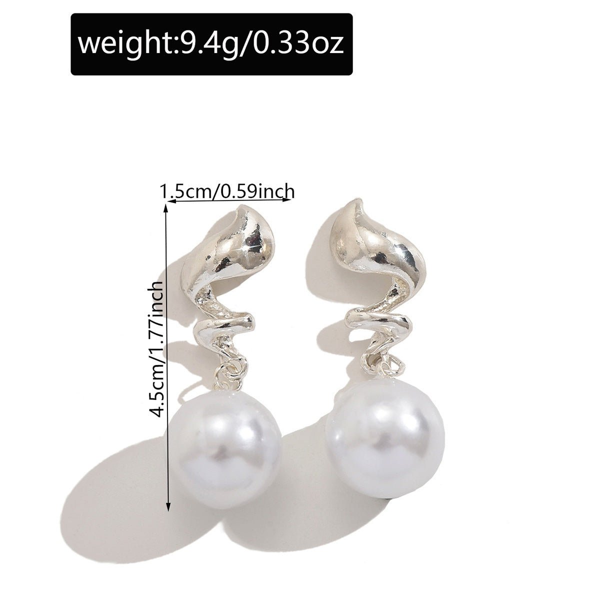 Artistic Asymmetric Pearl Drop Earrings (MAC325)