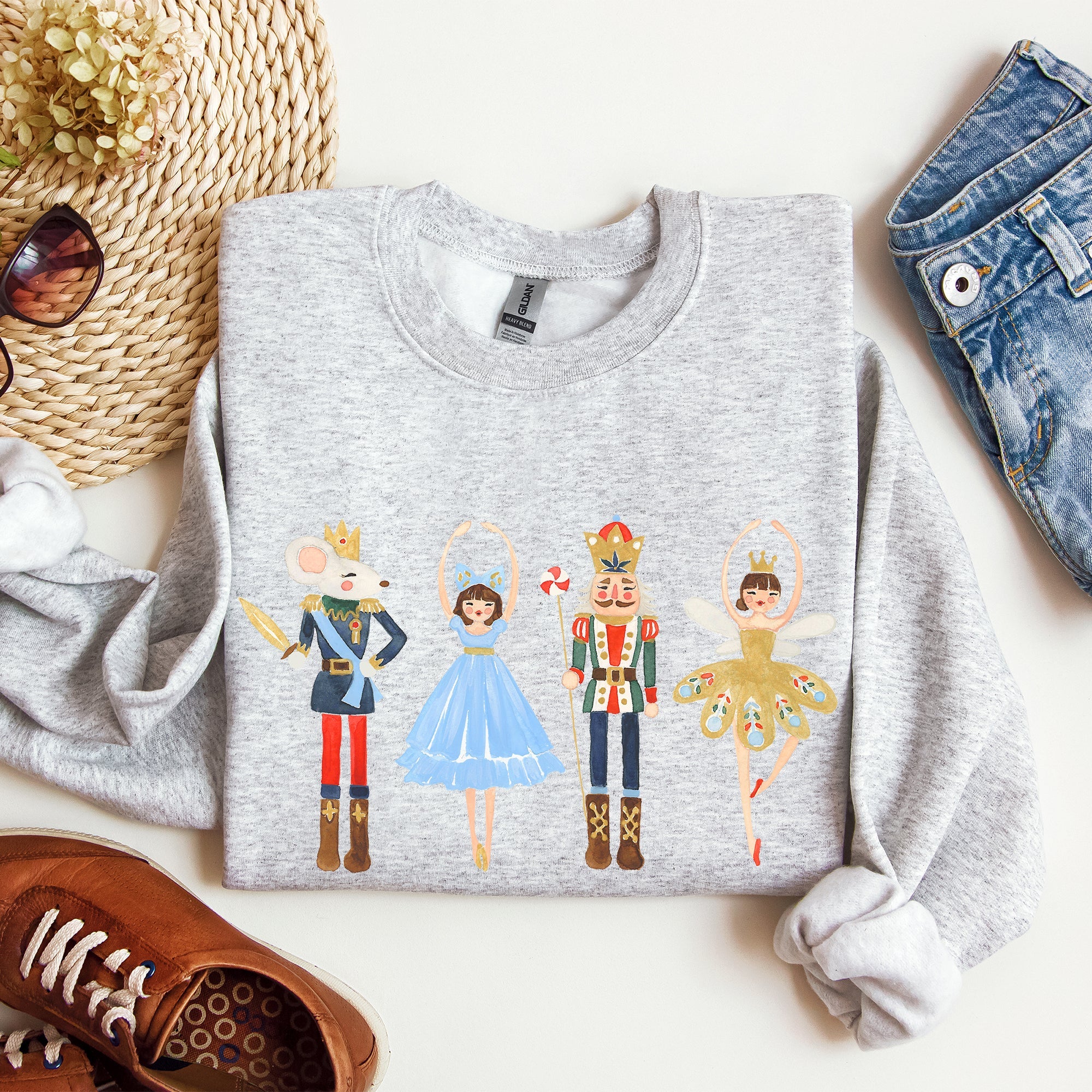 Nutcracker Ballet Christmas Scene Artwork Inspires Festive Ornaments And Classic Dance Imagery Sweatshirt