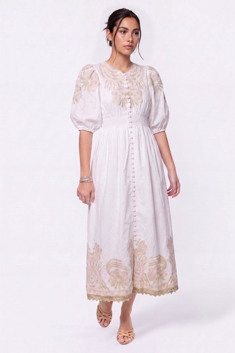 Ashley Dress (Ivory Pink)