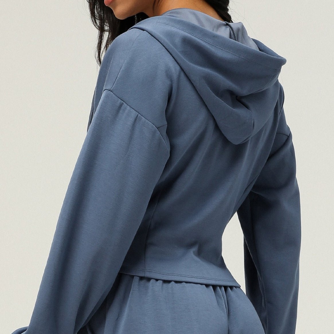 Athletic Zip-Up Hoodie Jacket | Cinched Waist Yoga Top with Pockets(MS169)