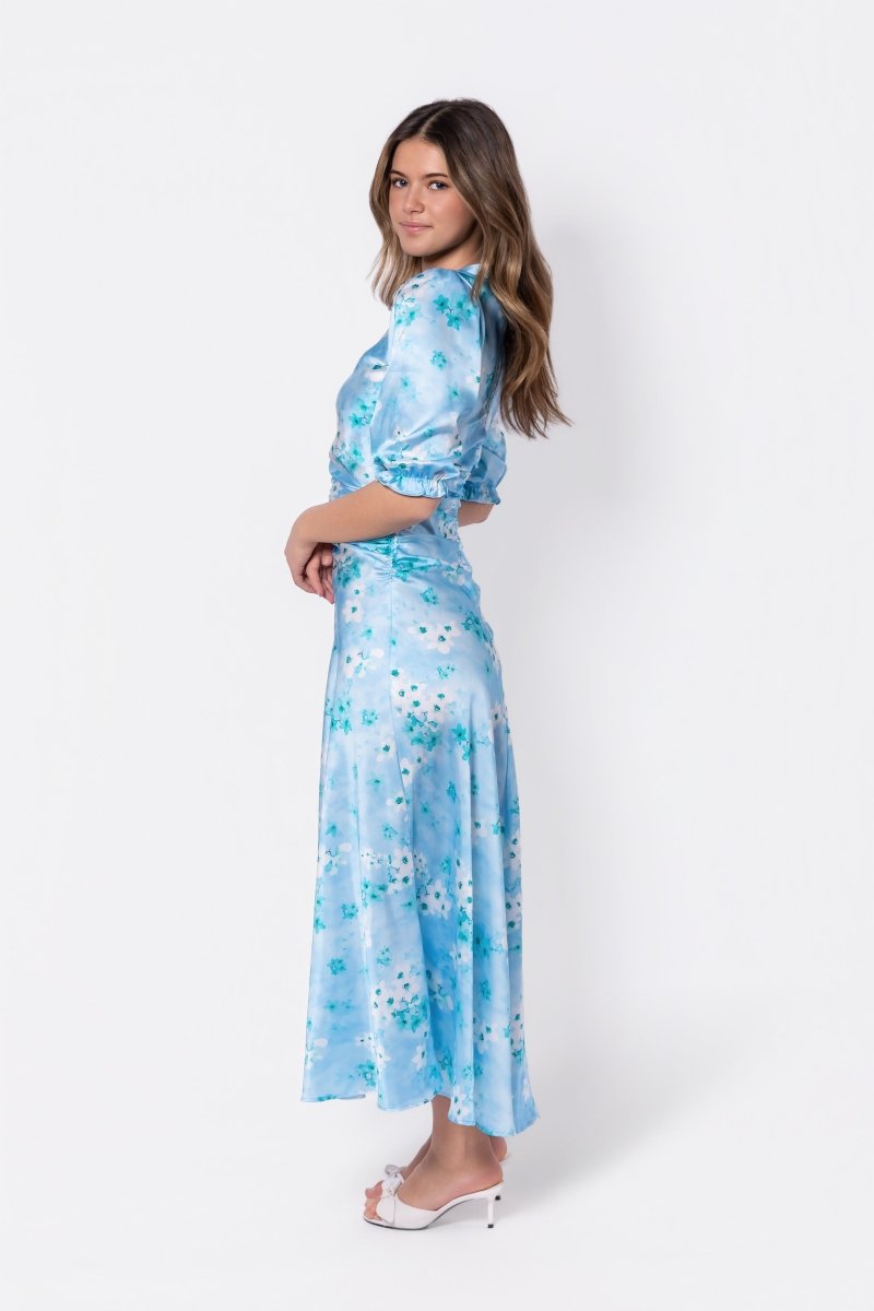 Audrey Dress Short Sleeve (Mint Flower)