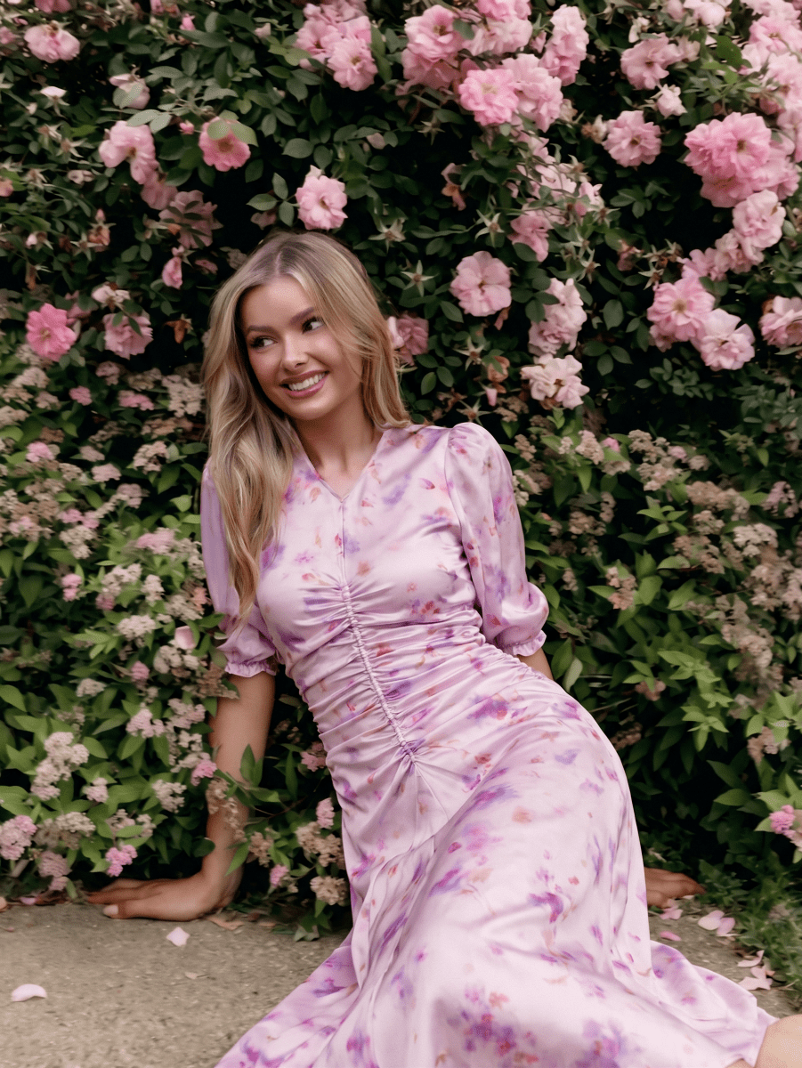 Audrey Dress Short Sleeve (Pink/Purple)