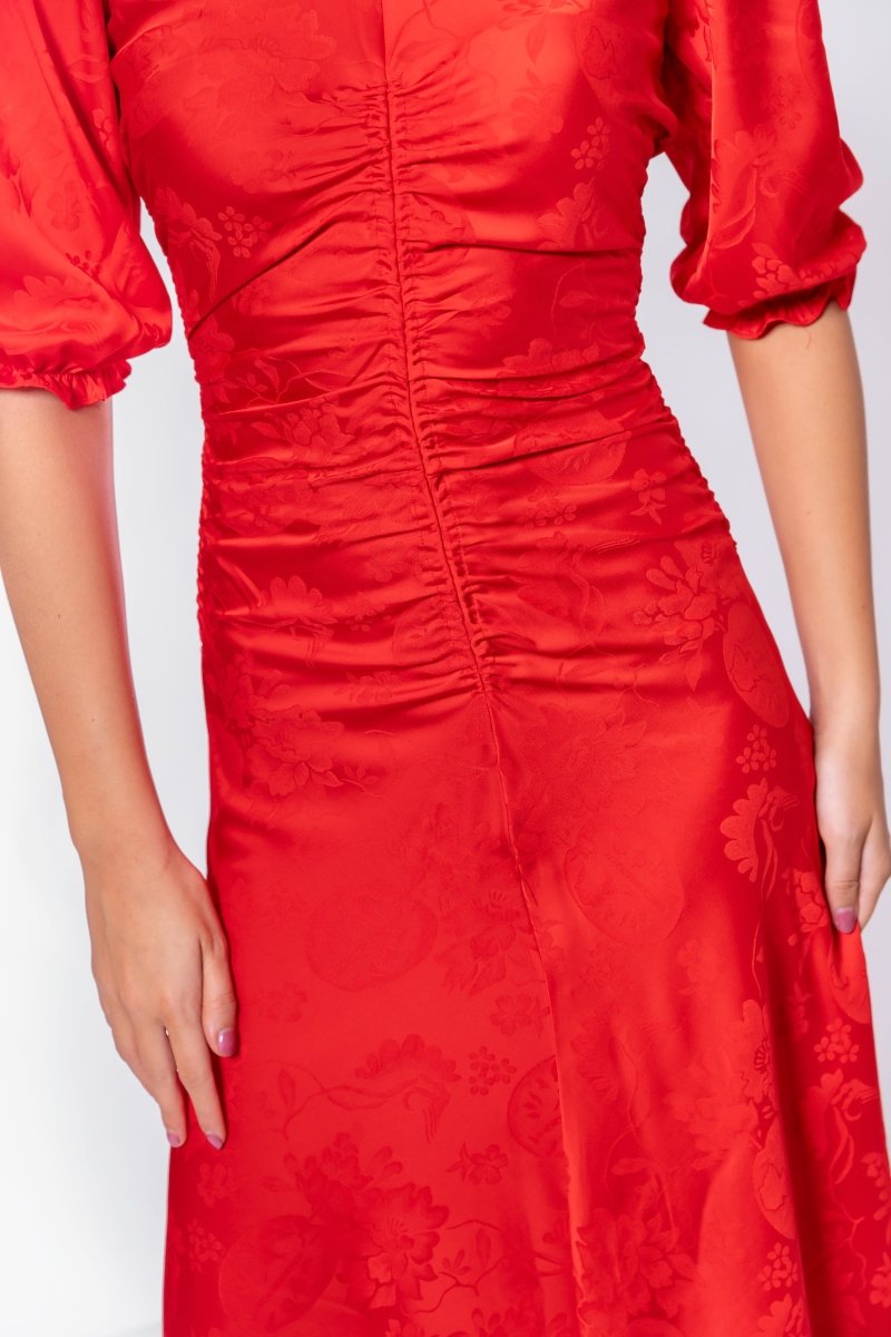 Audrey Dress Short Sleeve (Red Solid)